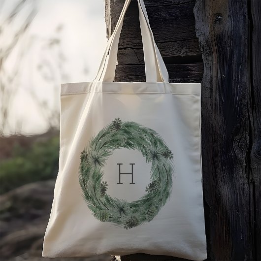 Dennenboomkrans Monogram Tote Bag