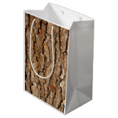 Dennenboomstamstructuur Medium Cadeauzakje (Achterkant Gekanteld)