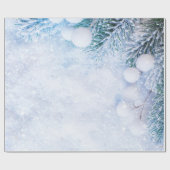 Dennenboomtakken, Sneeuw Cadeaupapier (Vlak)