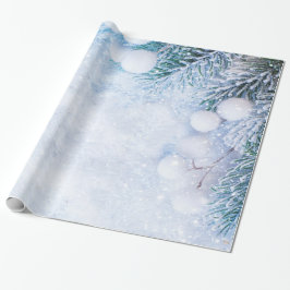 Dennenboomtakken, Sneeuw Cadeaupapier