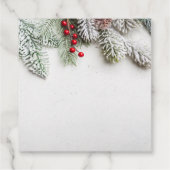 Dennenboomtakken Sneeuw Kerstmis Bedankjes Labels (Achterkant)