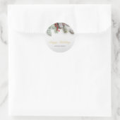 Dennenboomtakken Sneeuw Kerstmis Ronde Sticker (Tas)