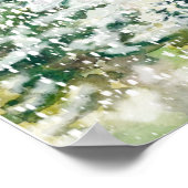 Dennenbos bedekt met sneeuw waterverf poster (Hoek)