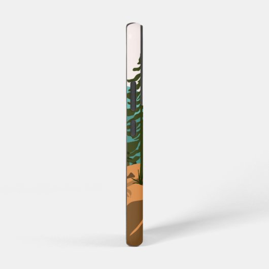 Dennenbos, bergen en zonsopgang samsung galaxy hoesje (Rechterkant)