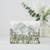 Dennenbos en Bergen Aquarel Briefkaart (Staand voorkant)