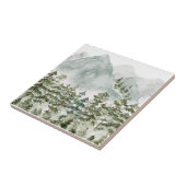 Dennenbos en Bergen Aquarel Tegeltje (Zijkant)