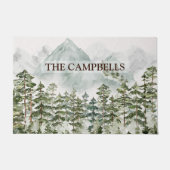 Dennenbos en bergen deurmat (Voorkant)