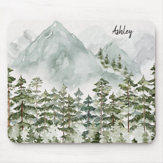 Dennenbos en bergen muismat (Voorkant)