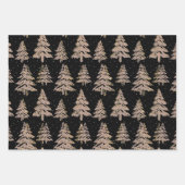 dennenbos gouden vlekken vakantiepranspier inpakpapier vel (Voorkant)