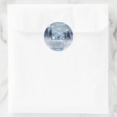 Dennenbos,Landschap,Slingerlichten Kabouters Ronde Sticker (Tas)