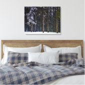 dennenbos met sneeuw-Cyprus Canvas Afdruk (Insitu (Slaapkamer))