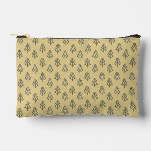 Dennenbos minimalistisch patroon - oker etui (Voorkant)