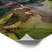 dennenbos na zonsondergang hand geschilderde water poster (Hoek)