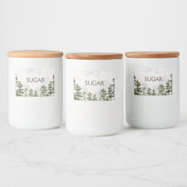 Dennenbos Natuur Aquarel Voedselcontainer Etiket