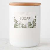 Dennenbos Natuur Aquarel Voedselcontainer Etiket (Voorkant)
