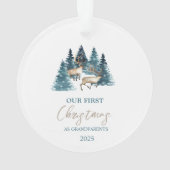 Dennenbos rendier onze eerste kerst ornament (achterkant)