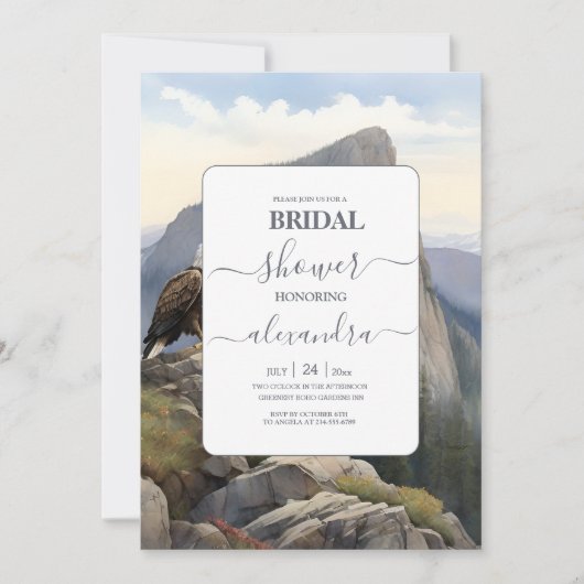 Dennenbos roestige aquarel thema bruiloft kaart (Voorkant)