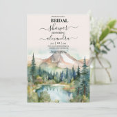 Dennenbos Rustieke Aquarel Bruids Thema Kaart (Staand voorkant)