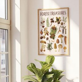  dennenbos schatten Grafiek Wall Art Poster