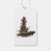 dennenkegels cadeaulabel (Voorkant)