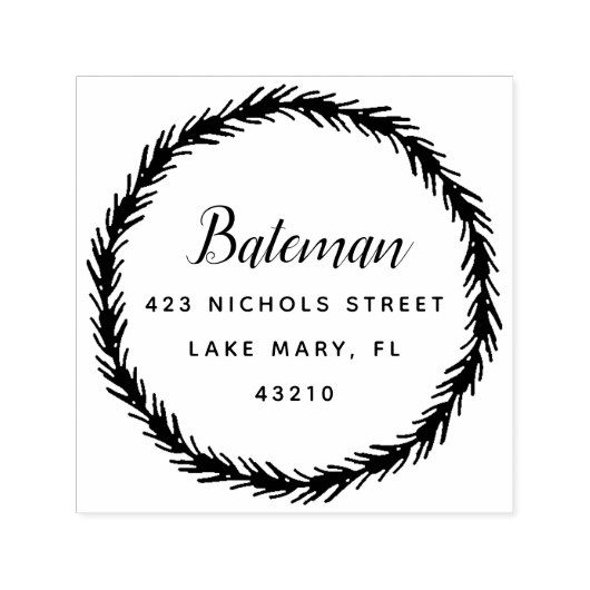 dennenkrans | Retouradres Zelfinktstempel Zelfinktende Stempel (Design)