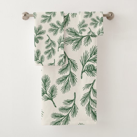 Dennennaald Laan - Botanisch Dennenappel Patroon Bad Handdoek (Insitu)