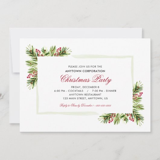 dennennaalden | Zakelijke feestdag Kerstfeest Kaart (Voorkant)