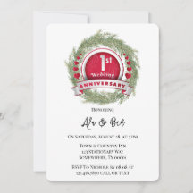 Dennennaaldkrans Rood 1e trouwdagjubileum 