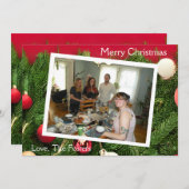  dennentakken kerstfoto feestdagenkaart (Voorkant / Achterkant)