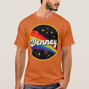 Denney regenboog in ruimte grunge stijl t-shirt