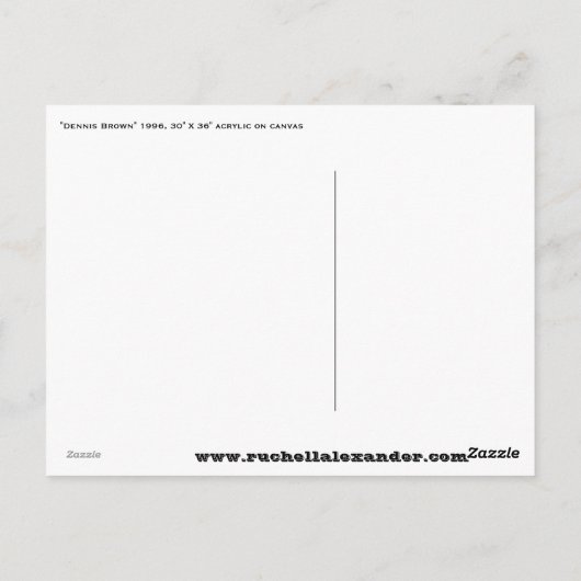 "Dennis Brown" van Ruchell Alexander Briefkaart (Achterkant)