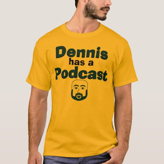 Dennis heeft een podcast - Oranje T-shirt (Voorkant)