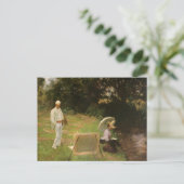 Dennis Miller Bunker schilderen in Calcot door Sar Briefkaart (Staand voorkant)