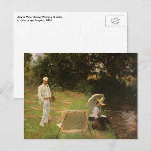 Dennis Miller Bunker schilderen in Calcot door Sar Briefkaart (Voorkant / Achterkant)