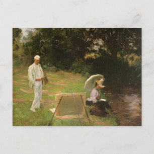 Dennis Miller Bunker schilderen in Calcot door Sar Briefkaart