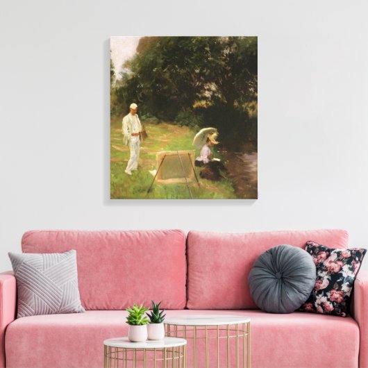 Dennis Miller Bunker schilderen in Calcot door Sar Canvas Afdruk (Insitu (Woonkamer))