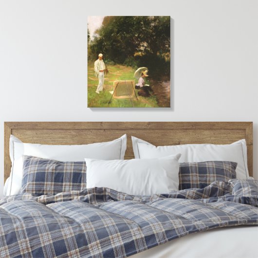 Dennis Miller Bunker schilderen in Calcot door Sar Canvas Afdruk (Insitu (Slaapkamer))