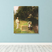 Dennis Miller Bunker schilderen in Calcot door Sar Canvas Afdruk (Insitu (Houten vloer))