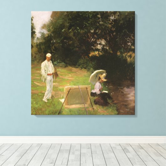 Dennis Miller Bunker schilderen in Calcot door Sar Canvas Afdruk (Insitu (Houten vloer))