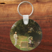 Dennis Miller Bunker schilderen in Calcot door Sar Sleutelhanger (Voorkant)