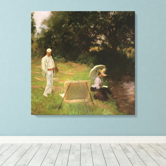 Dennis Miller Bunker Schildert bij Calcot door Sar Canvas Afdruk (Insitu (Houten vloer))