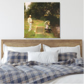 Dennis Miller Bunker Schildert bij Calcot door Sar Canvas Afdruk (Insitu (Slaapkamer))