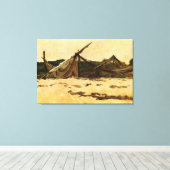 Dennis Miller Bunker's Nets en Sails Drying Canvas Afdruk (Insitu (Houten vloer))