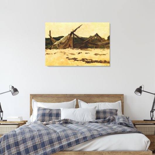 Dennis Miller Bunker's Nets en Sails Drying Canvas Afdruk (Insitu (Slaapkamer))