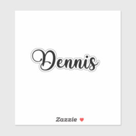 Dennis Naam - Handgeschreven kalligrafie Sticker
