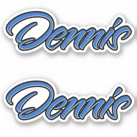 Dennis Name blue Aufkleber Sticker Stickerset (Voorkant)