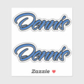 Dennis Name blue Aufkleber Sticker Stickerset (Vel)