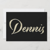Dennis Name white gold Handwriting Karte Kaart (Voorkant)