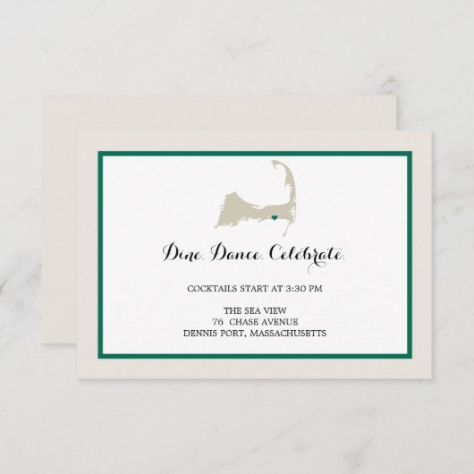 Dennis Port Cape Cod met hart | Ontvangst Kaart (Voorkant / Achterkant)