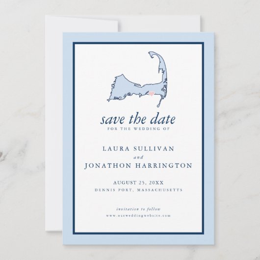 Dennis Port Cape Cod Wedding Save The Date (Voorkant)